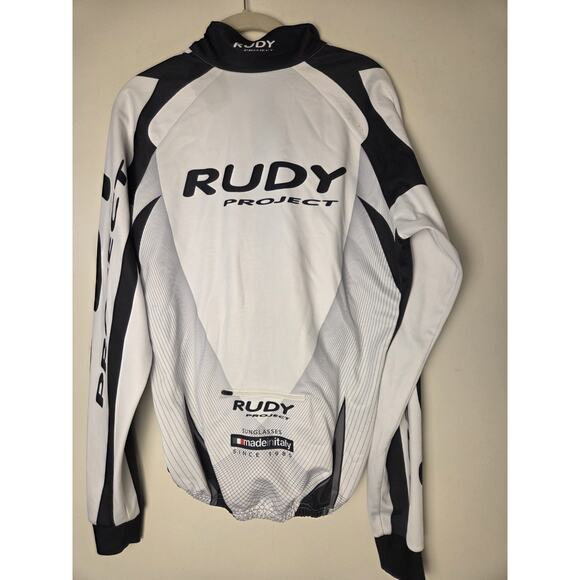 Mens Rudy Project Cycling Jersey Mens Size M White + Black Long Sleeve Zip Up - Picture 7 of 12